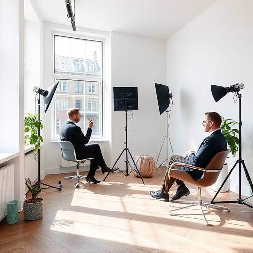 Et billede af vores moderne interviewstudio i København